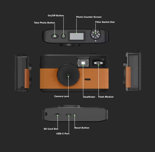 BROWN - DIGITAL FILM RETRO CAMERA